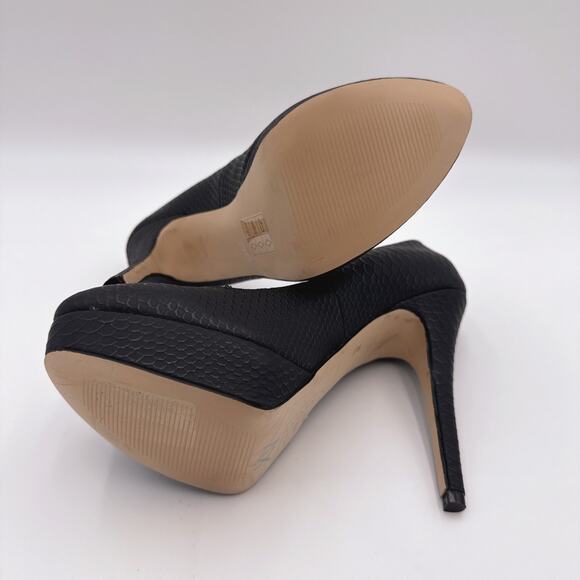 Aldo Black Snakeskin Embossed Platform Stiletto Heels |  10 - Picture 4 of 7